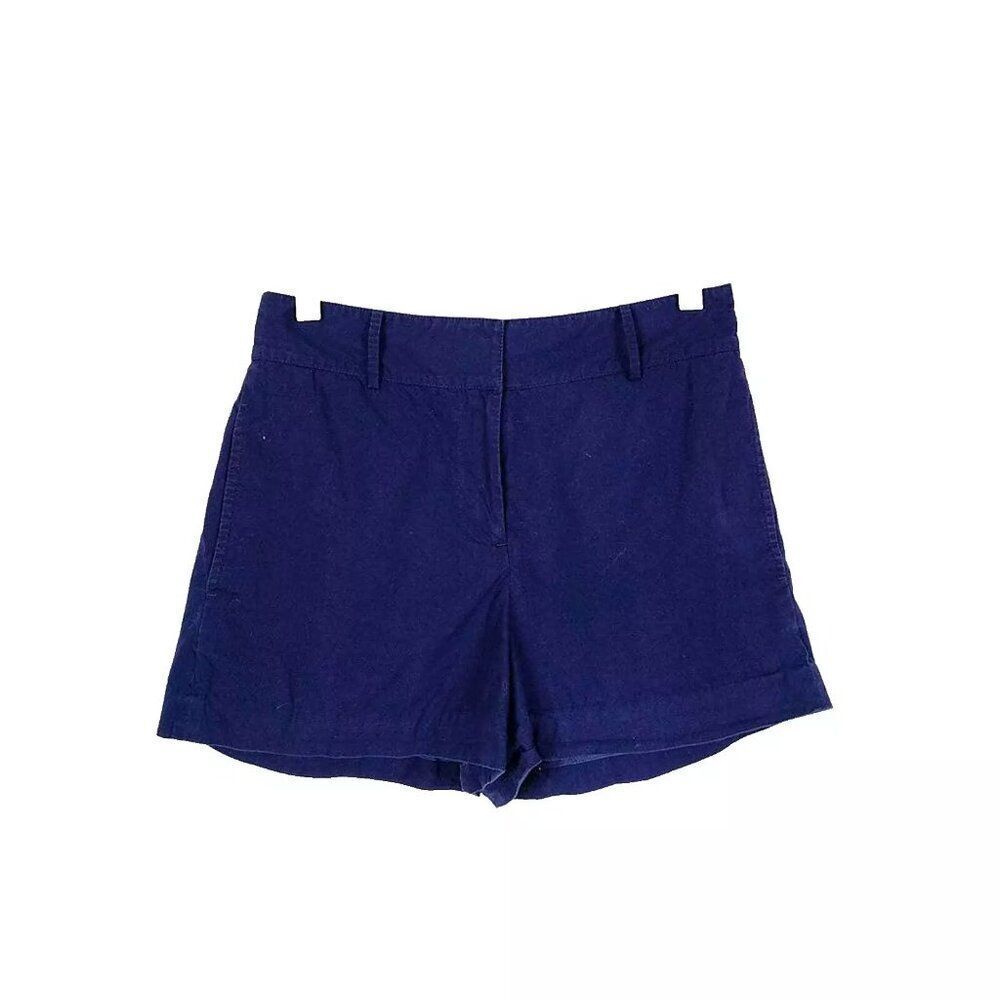 DRAPER JAMES Shorts Womens 0 Navy Blue Reese Witherspoon Solid Shorts Pockets